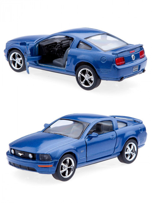 Металлическая машинка Kinsmart 1:38 «2006 Ford Mustang GT» инерционная, синяя KT5091D-4