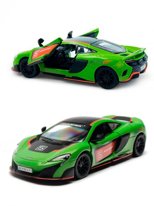 Машинка металлическая Kinsmart 1:36 «McLaren 675LT Exclusive Edition» инерционная, зелёная KT5392DF-2
