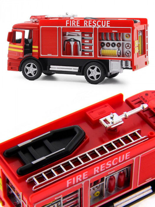 Металлическая машинка Kinsmart KinsFun 1:32 Пожарная машина, инерционная KS5110D