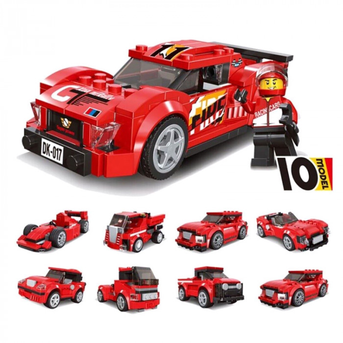 Конструктор Decool Красный гоночный автомобиль (10 в 1) 31017