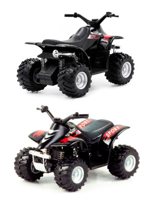 Металлический квадроцикл Kinsmart KinsFun 1:36 «Smart ATV» инерционный, чёрный