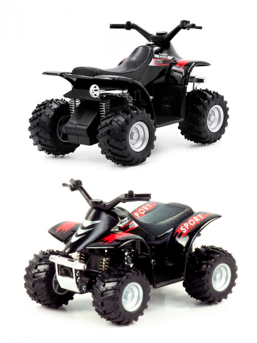Металлический квадроцикл Kinsmart KinsFun 1:36 «Smart ATV» инерционный, чёрный KT3506D-1