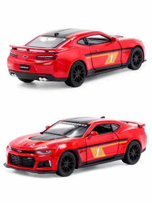 Машинка металлическая Kinsmart 1:38 «2017 Chevrolet Camaro ZL1 Livery Edition» инерционная, красная