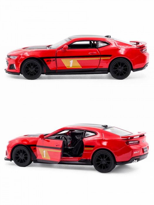 Машинка металлическая Kinsmart 1:38 «2017 Chevrolet Camaro ZL1 Livery Edition» инерционная, красная