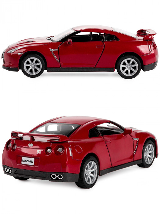 Металлическая машинка Kinsmart 1:36 «2009 Nissan GT-R R35» инерционная, красная KT5340D-4