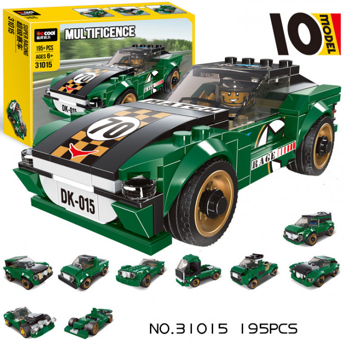 Конструктор Decool Зелёный спорткар 10 в 1 31015
