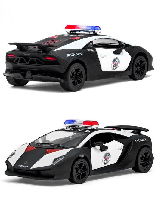 Машинка металлическая Kinsmart 1:38 «Lamborghini Sesto Elemento (Полиция)» инерционная KT5359DP