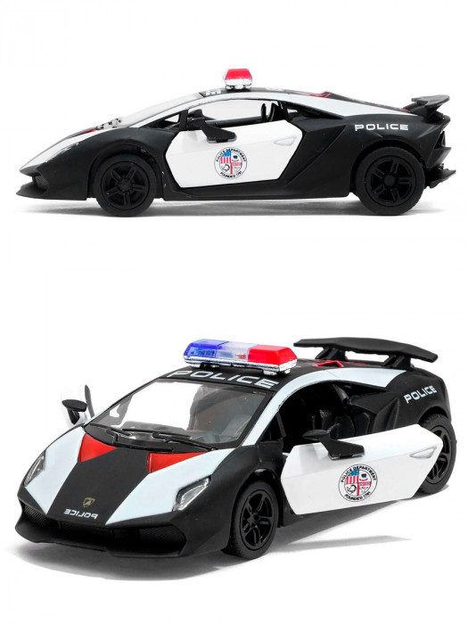 Машинка металлическая Kinsmart 1:38 «Lamborghini Sesto Elemento (Полиция)» инерционная KT5359DP