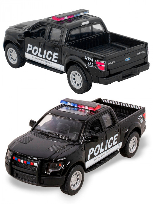 Металлическая машинка Kinsmart 1:46 «2013 Ford F-150 SVT Raptor SuperCrew (Полиция)» инерционная KT5365DPR-2