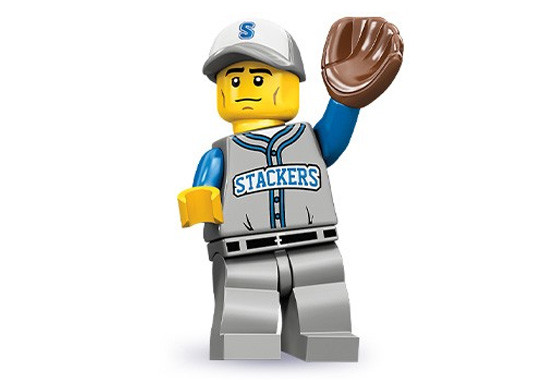 71001-13 Бейсбольный полевой игрок - Коллекционная минифигурка Лего - серия 10 71001_13 71001_13