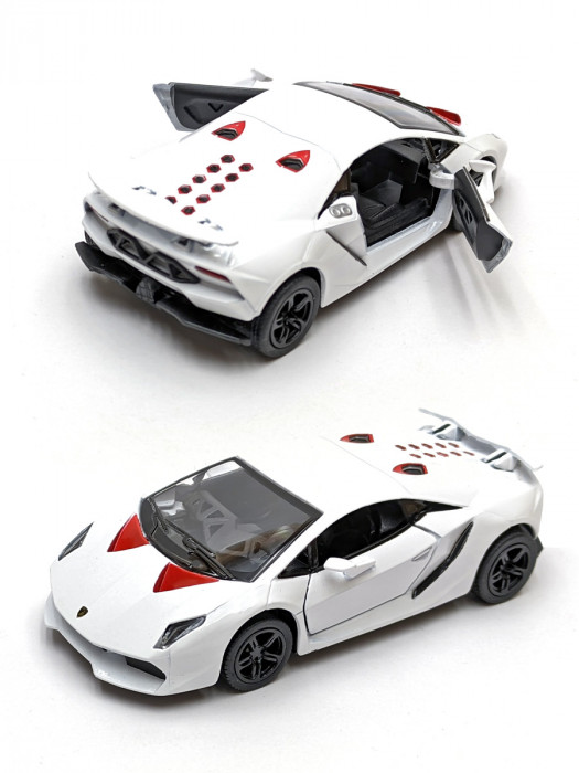 Металлическая машинка Kinsmart 1:38 «Lamborghini Sesto Elemento» инерционная, белая KT5359D-2