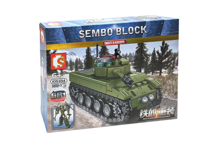 Конструктор Sembo Block Военный трансформер 6 в 1: Тяжёлый танк 105334