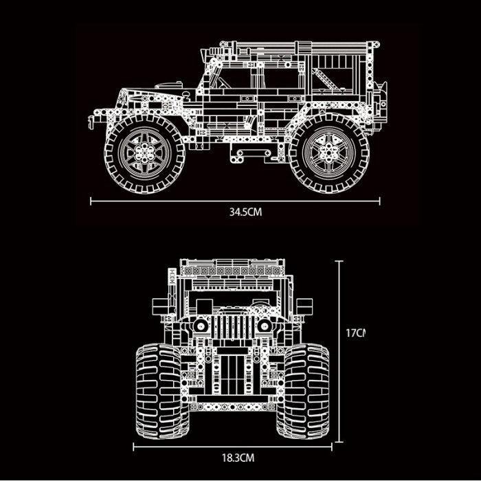 Конструктор Mould King Внедорожник RC Jeep Wrangler Expedition на радиоуправлении