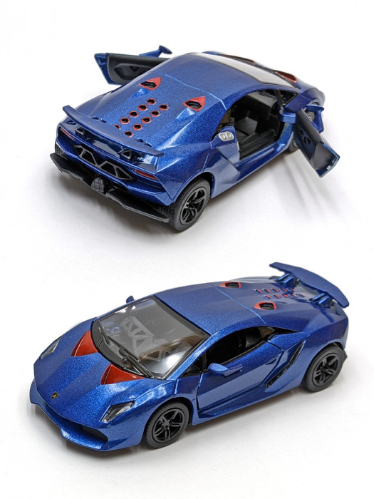 Металлическая машинка Kinsmart 1:38 «Lamborghini Sesto Elemento» инерционная, синяя KT5359D-3