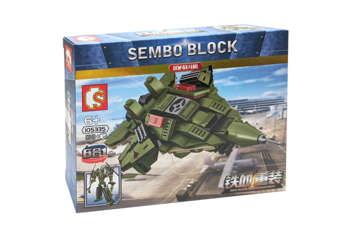 Конструктор Sembo Block Военный трансформер 6 в 1: Истребитель 105335
