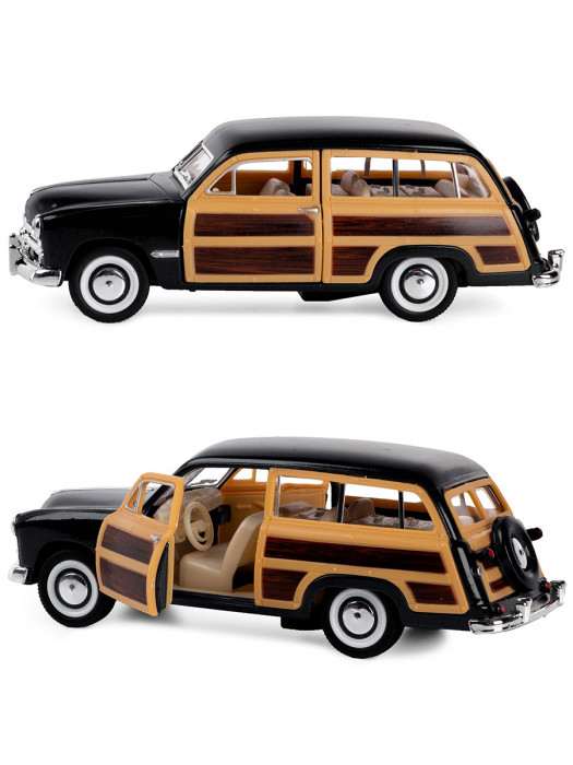 Машинка металлическая Kinsmart 1:40 «1949 Ford Woody Wagon» инерционная, чёрная KT5402D-1