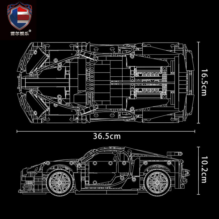 Конструктор Leier Спорткар Bugatti Chiron 50028