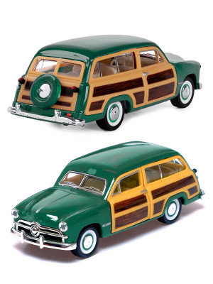Машинка металлическая Kinsmart 1:40 «1949 Ford Woody Wagon» инерционная, зелёная