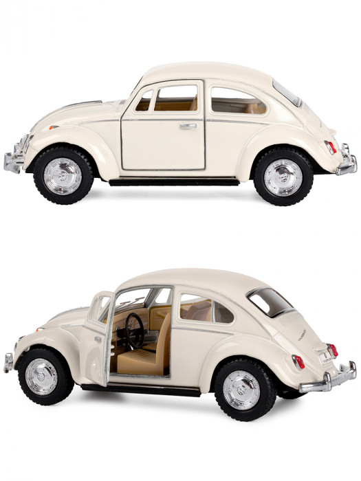 Металлическая машинка Kinsmart 1:32 «1967 Volkswagen Classical Beetle» инерционная, бежевая KT5375D-2