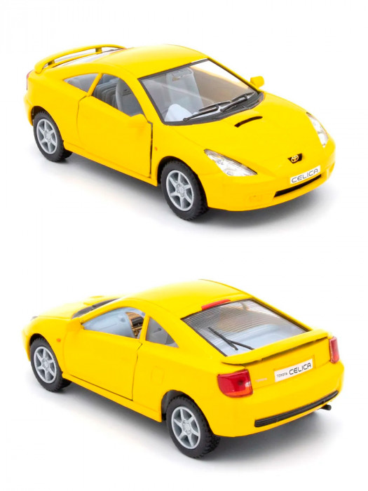 Металлическая машинка Kinsmart 1:34 «Toyota Celica» инерционная, жёлтая KT5038D-1