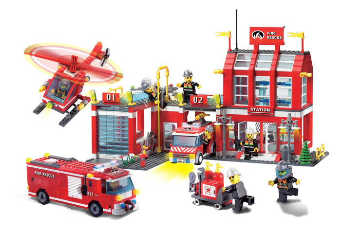Конструктор Enlighten Brick Пожарная станция 911