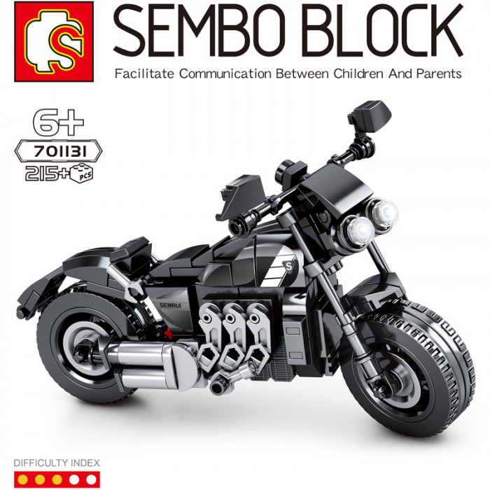 Конструктор Sembo Block Коллекционная модель мотоцикла (чёрный) 701131