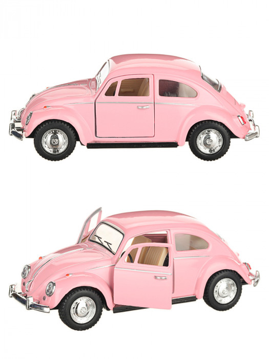Металлическая машинка Kinsmart 1:32 «1967 Volkswagen Classical Beetle» инерционная, розовая KT5375D-4