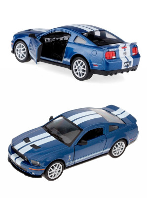 Металлическая машинка Kinsmart 1:38 «2007 Ford Shelby GT500» инерционная, синяя