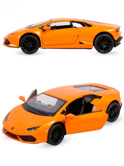 Металлическая машинка Kinsmart 1:36 «Lamborghini Huracan LP610-4» инерционная, оранжевая KT5382D-2