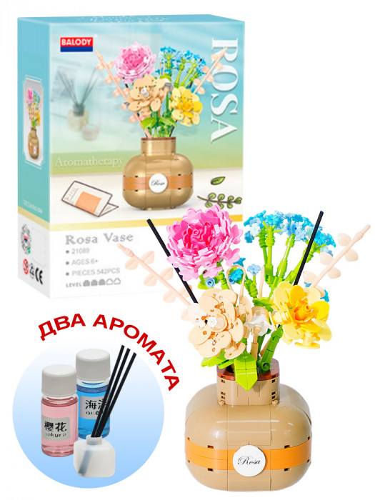 Конструктор Balody Цветы с ароматом: Розы в вазе (мини детали) 21089