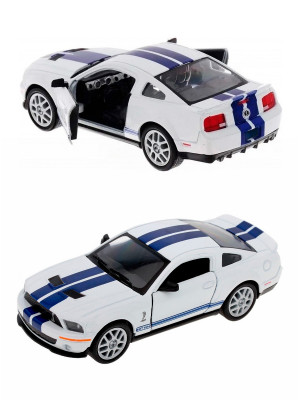 Металлическая машинка Kinsmart 1:38 «2007 Ford Shelby GT500» инерционная, белая