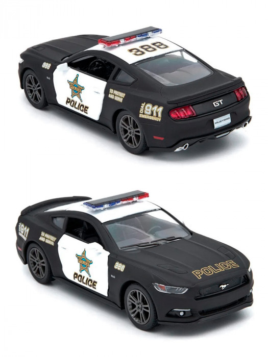 Металлическая машинка Kinsmart 1:38 «2015 Ford Mustang GT (Полиция)» инерционная KT5386DP