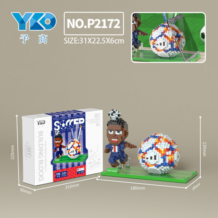 Конструктор YKO Органайзер с футболистом: Mbappe (мини детали) P2172