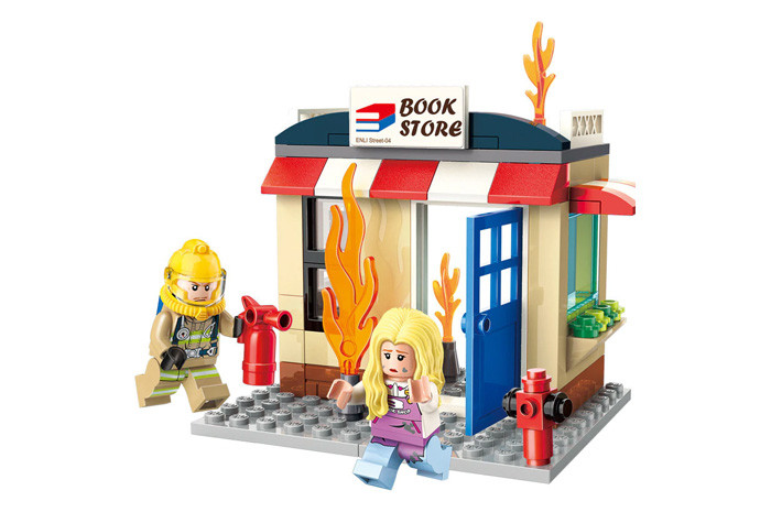 Конструктор Qman (Enlighten Brick) Пожар в книжном магазине 2804