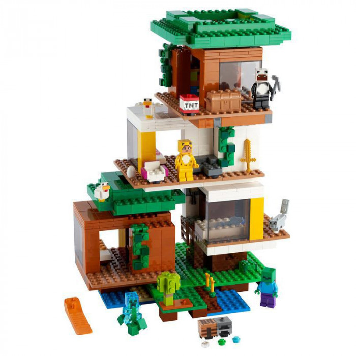 Конструктор аналог Lego Minecraft 21174 Современный домик на дереве 60077