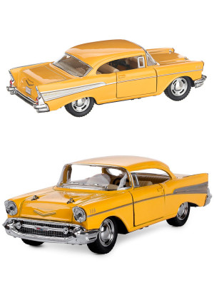 Металлическая машинка Kinsmart 1:40 «1957 Chevrolet Bel Air» инерционная, жёлтая