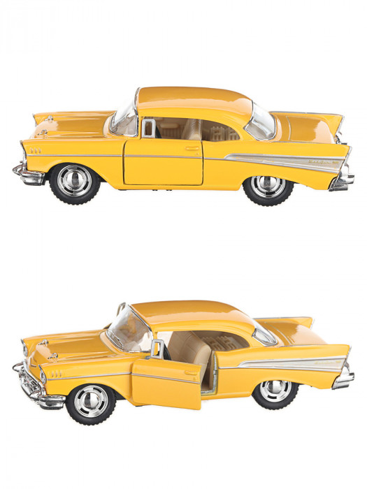 Металлическая машинка Kinsmart 1:40 «1957 Chevrolet Bel Air» инерционная, жёлтая