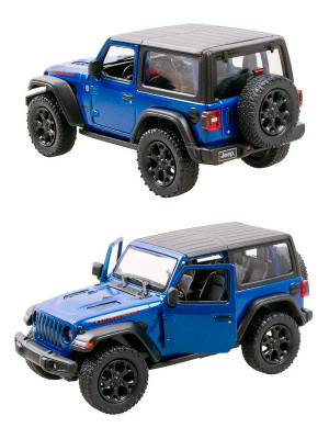 Металлическая машинка Kinsmart 1:34 «2018 Jeep Wrangler (жёсткий верх)» инерционная, синяя
