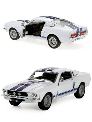 Металлическая машинка Kinsmart 1:38 «1967 Shelby GT500» инерционная, белая