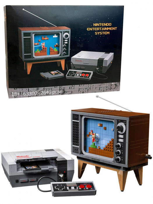 Конструктор аналог Lego Super Mario 71374 Телевизор с приставкой Nintendo Entertainment System 63300