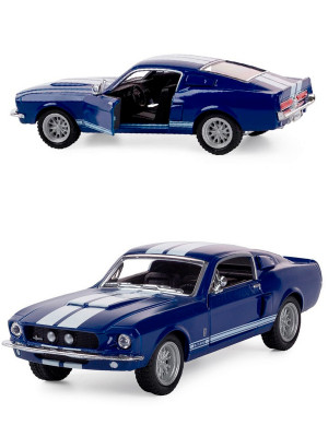 Металлическая машинка Kinsmart 1:38 «1967 Shelby GT500» инерционная, синяя