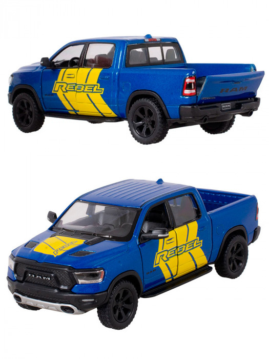Металлическая машинка Kinsmart 1:46 «2019 Dodge RAM 1500 Livery Edition» инерционная, синяя KT5413DF-2