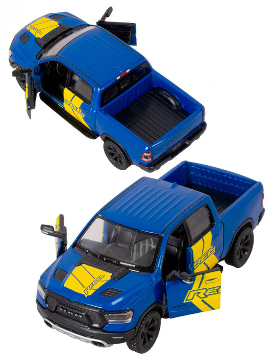 Металлическая машинка Kinsmart 1:46 «2019 Dodge RAM 1500 Livery Edition» инерционная, синяя KT5413DF-2