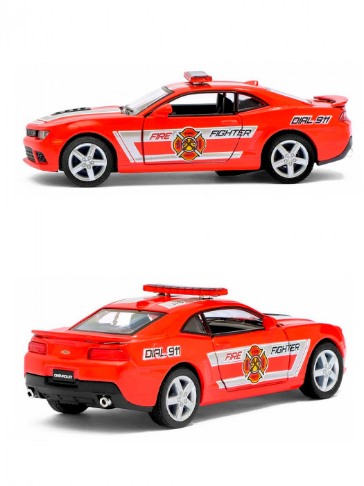 Металлическая машинка Kinsmart 1:38 «2014 Chevrolet Camaro (Пожарные)» инерционная KT5383DPR-2