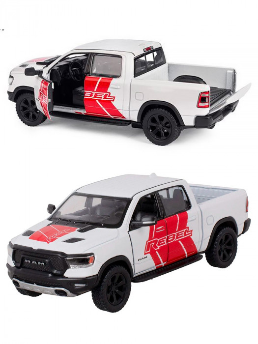 Металлическая машинка Kinsmart 1:46 «2019 Dodge RAM 1500 Livery Edition» инерционная, белая KT5413DF-3