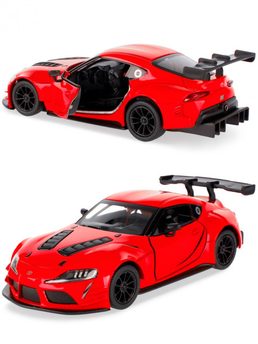 Металлическая машинка Kinsmart 1:36 «Toyota GR Supra Racing Concept» инерционная, красная KT5421D-1