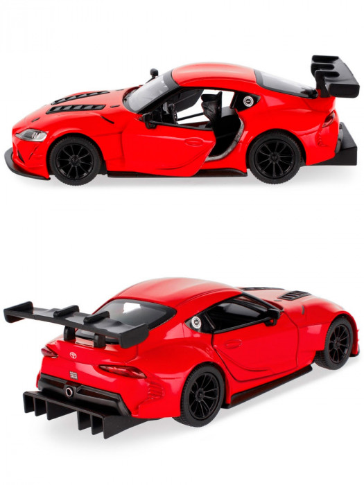 Металлическая машинка Kinsmart 1:36 «Toyota GR Supra Racing Concept» инерционная, красная KT5421D-1