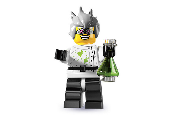 8804_11 Сумасшедший ученый - Коллекционная минифигурка Лего - серия 4 8804-11 8804-11