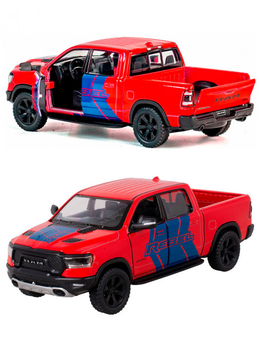 Металлическая машинка Kinsmart 1:46 «2019 Dodge RAM 1500 Livery Edition» инерционная, красная KT5413DF-4