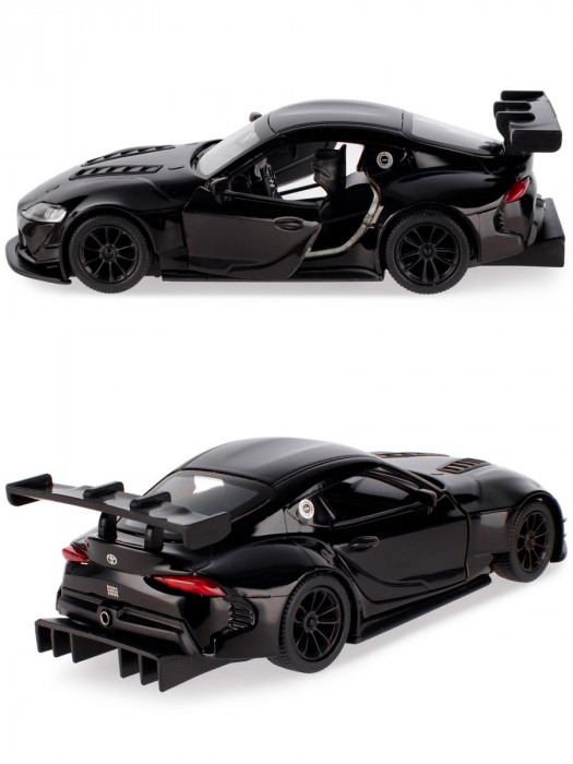 Металлическая машинка Kinsmart 1:36 «Toyota GR Supra Racing Concept» инерционная, чёрная KT5421D-2